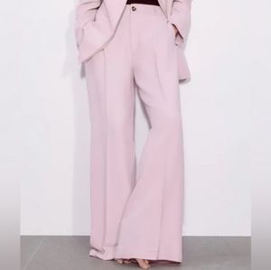 NWOT ZARA Meadowsweet Pink Wide Leg Trouser 